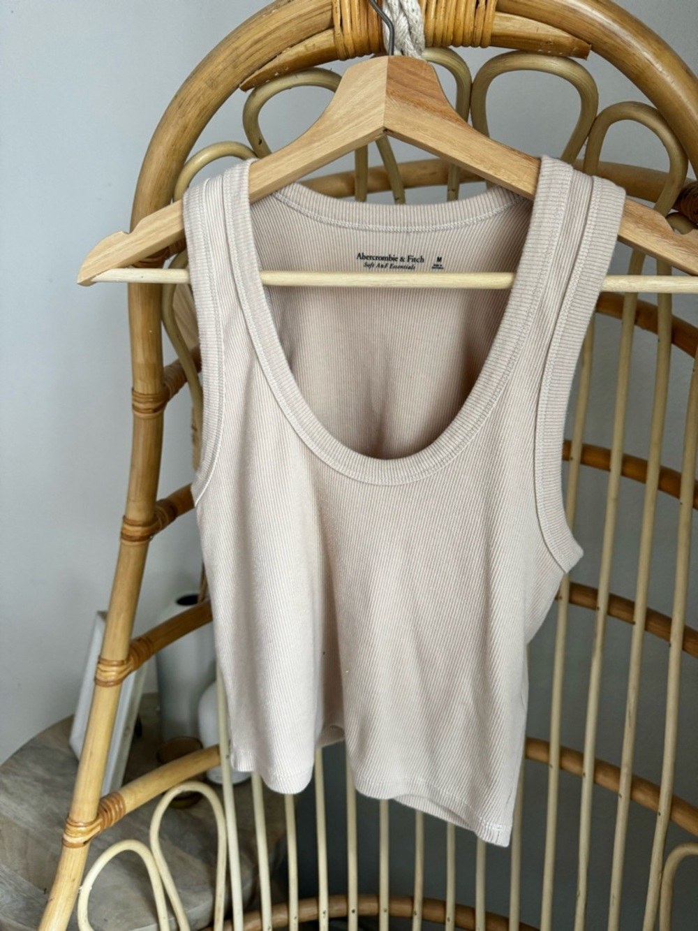 Abercrombie & Fitch Beige Ribbed Tank Top